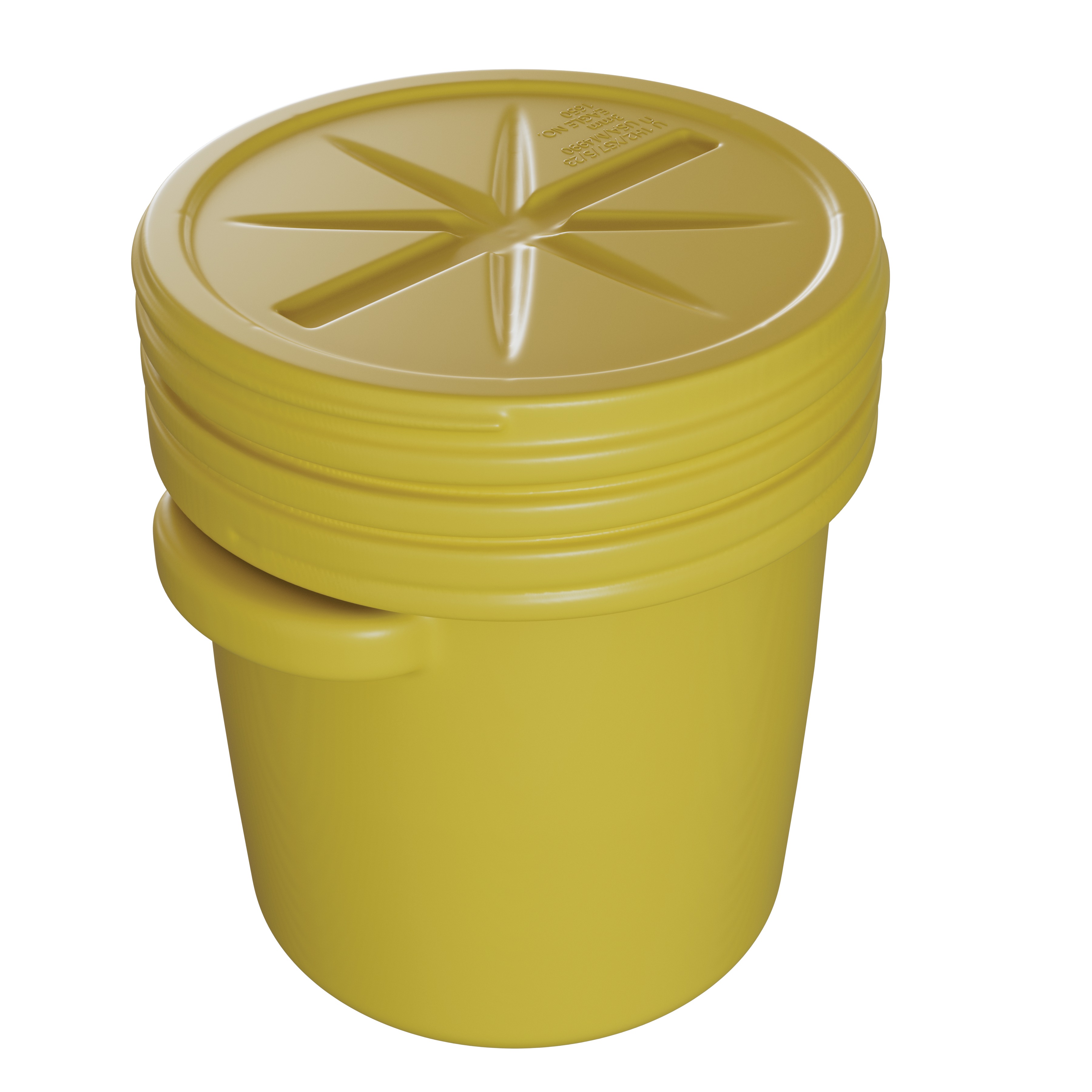 Eagle Lab Packs with Screw-On Lid 5gal Yellow Hinged High Density Polyethylene Waste Bin