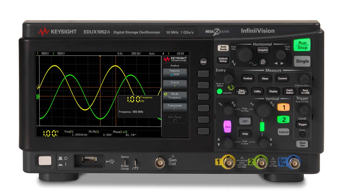 Keysight Technologies InfiniiVision 1000 X Series, 50 MHz Bench Oscilloscope 2-Channel