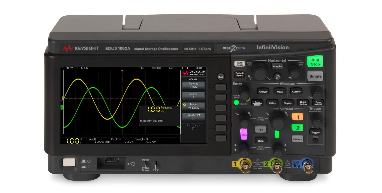edux1052a Keysight Technologies InfiniiVision 1000 X Series, 50 MHz Bench Oscilloscope 2-Channel - RSCAL