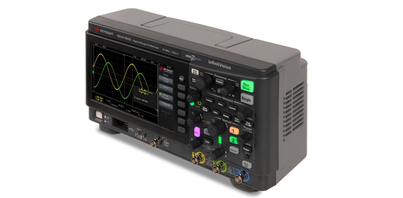 edux1052g Keysight Technologies InfiniiVision 1000 X Series, 50 MHz Bench Oscilloscope 2-Channel