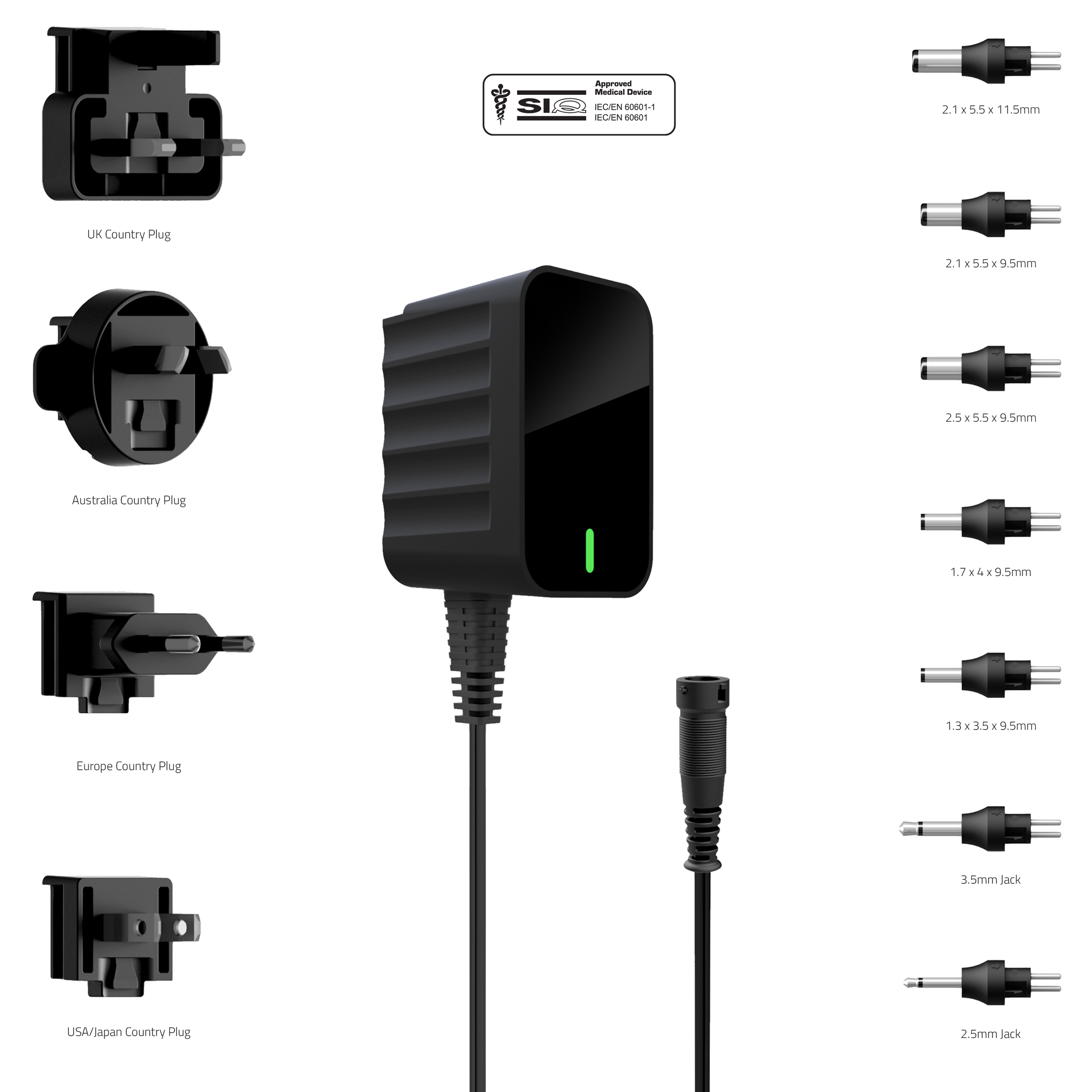 Friwo 7.2 W AC/DC Adapter Australia, EU, UK, US 12V dc Output