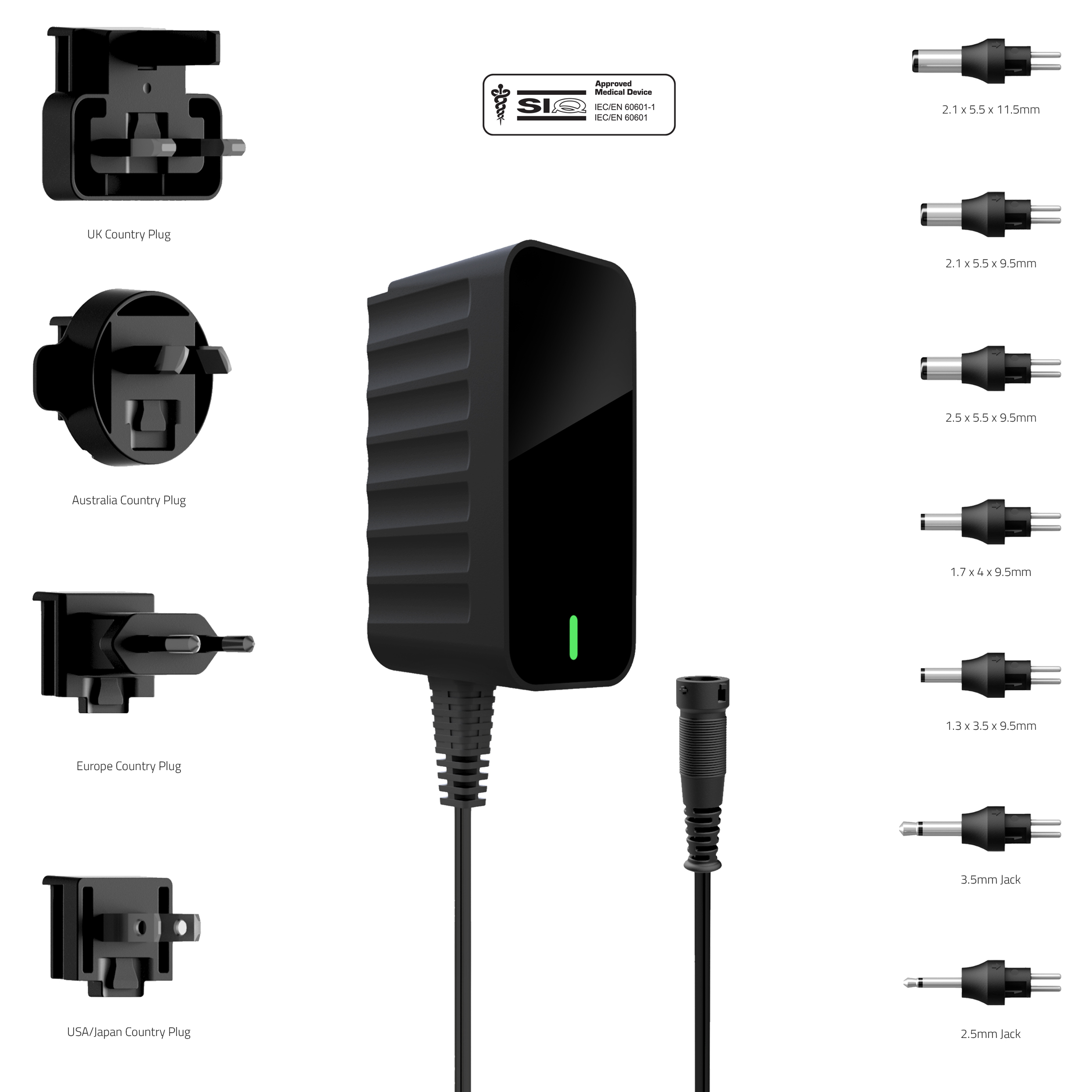 Friwo 12 W AC/DC Adapter Australia, EU, UK, US 12V dc Output