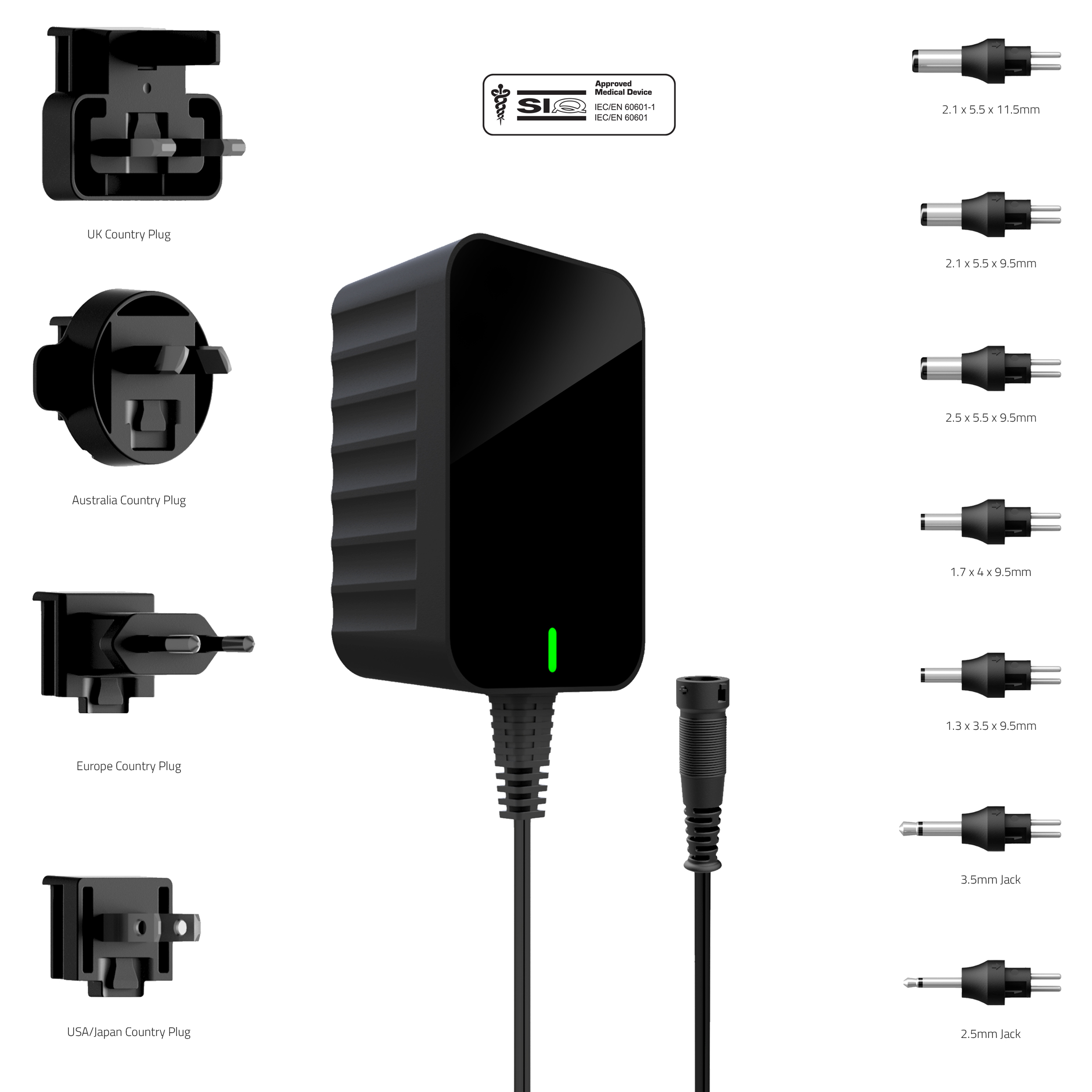 Friwo 18 W Plug Adapter Australia, EU, UK, US 24V dc Output