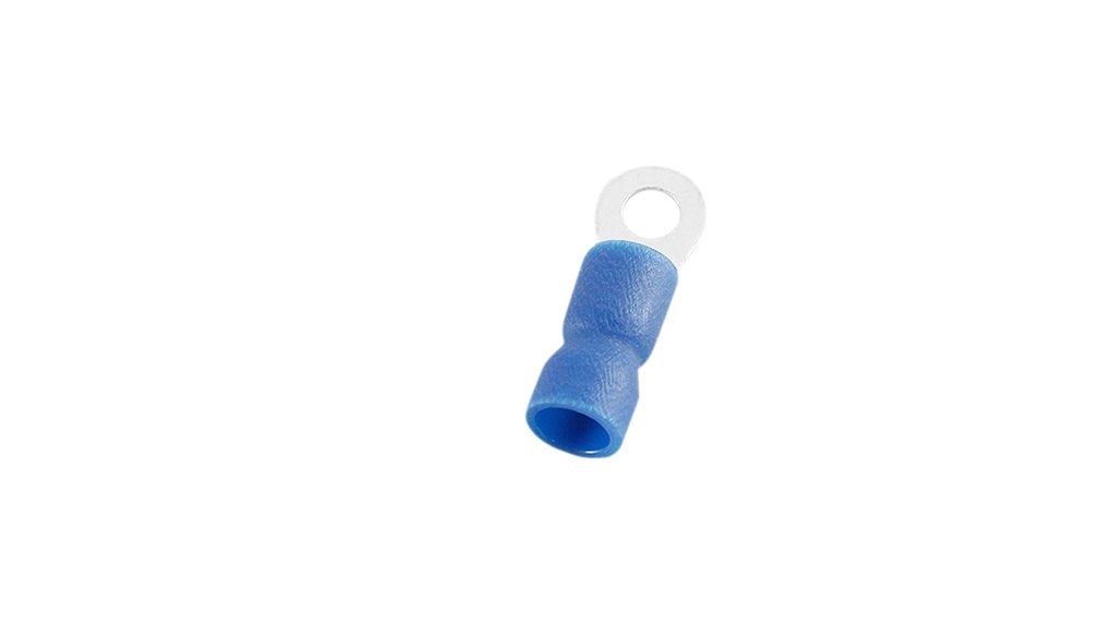 RND, RND 465 Insulated Ring Terminal, 5/16in Stud Size, Blue