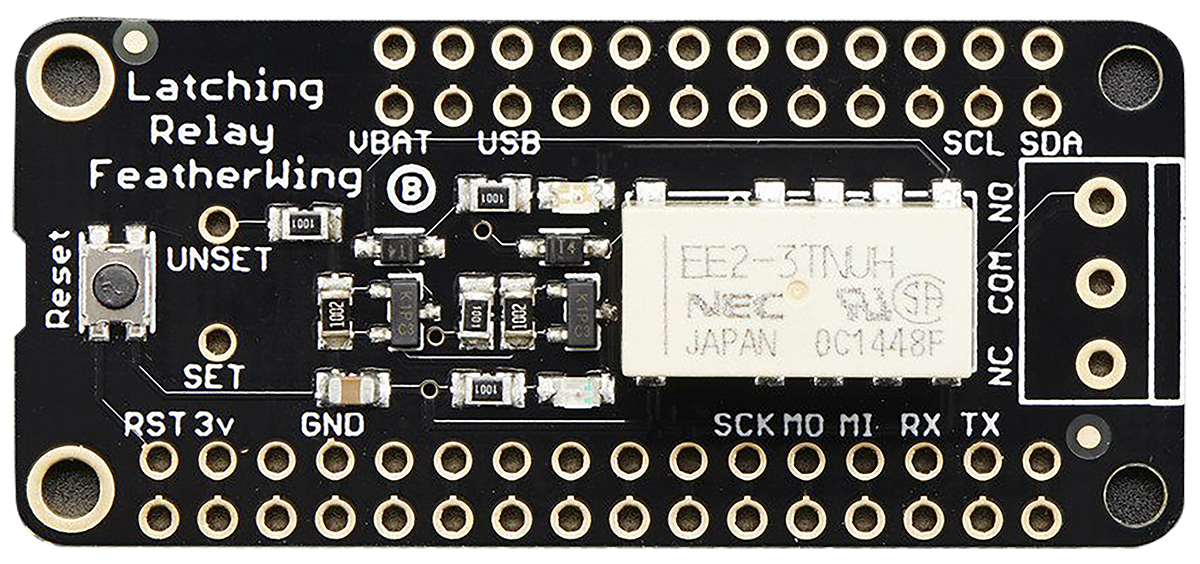 2923 ADAFRUIT INDUSTRIES FeatherWing Latching Relay for Adafruit Feather