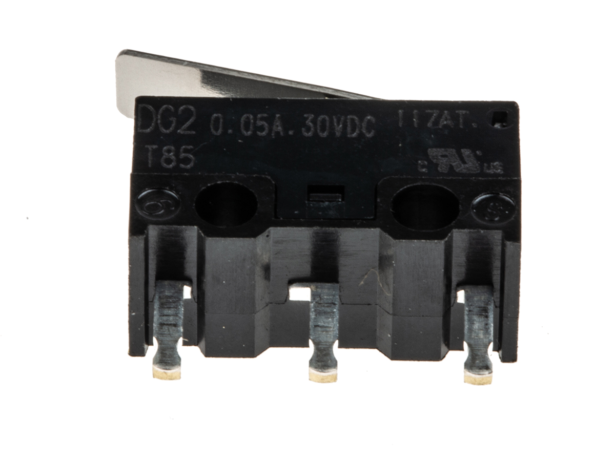 dg23-b1la ZF Hinge Lever Micro Switch, PCB Terminal, 50 mA @ 30 V dc, SPDT