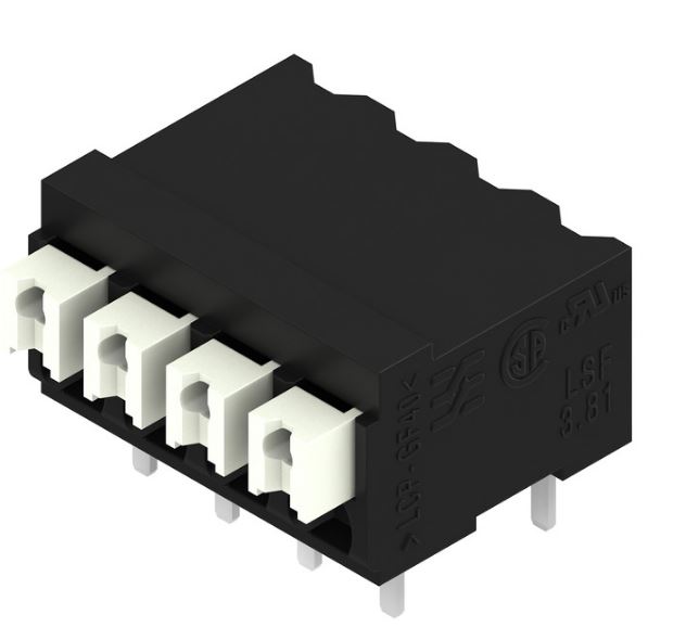 Weidmuller LSF Series PCB Terminal Block, 4-Contact, 3.81mm Pitch, Surface Mount, 1-Row, Through Hole Termination