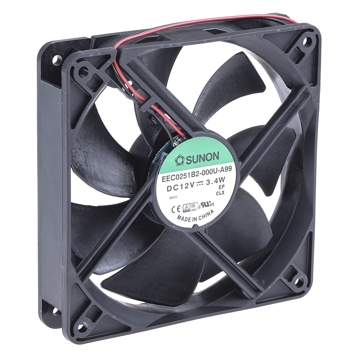 Sunon EE Series Axial Fan, 12V dc, 158 m³/h, 3.4 W, 279 mA Max 120 mm 120mm 25 mm