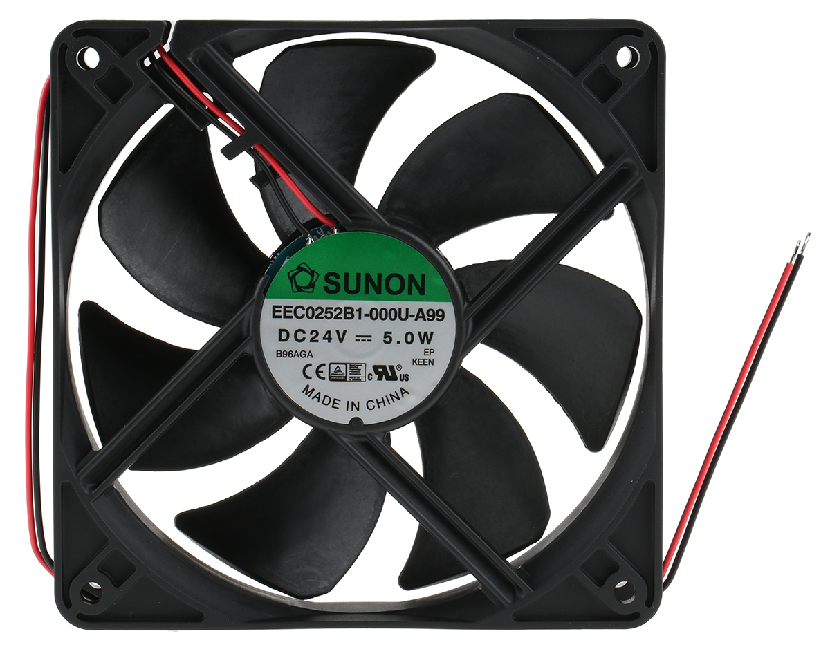 Sunon EE Series Axial Fan, 24V dc, 184 m³/h, 5 W, 207 mA Max 120 mm 120mm 25 mm