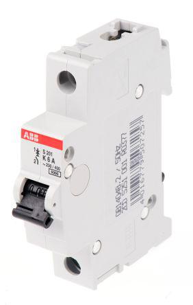 System M Pro S200 MCB Mini Circuit Breaker 1P, 6 A, 6 kA, Curve K