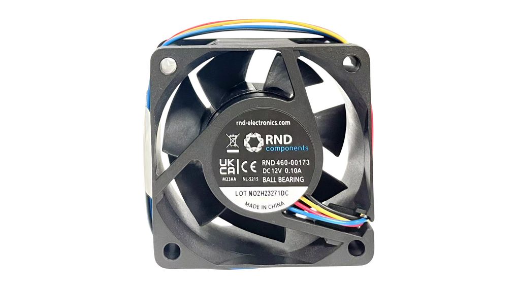 RND Axial Fan, 12 V, dc Operation, 36.5m³/h, 100mA Max, 60x60x25mm