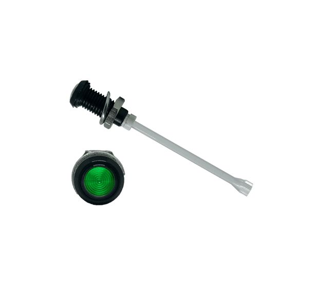 RHD-1410-F6PZG67PR Bivar, Panel Mount Vertical LED Light Pipe, Green Round Lens