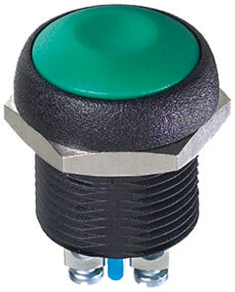 APEM Push Button Switch, Momentary, Panel Mount, 14.8mm Cutout, SPST, 250V ac, IP67