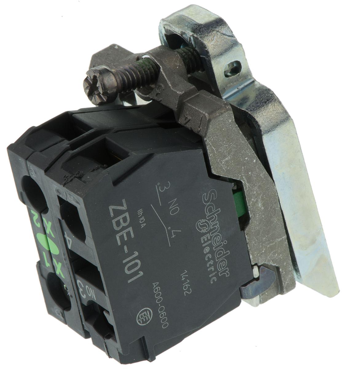 Schneider Electric XB4 Contact & Light Block 1NO LED Green 230 → 240 V ac Screw terminal