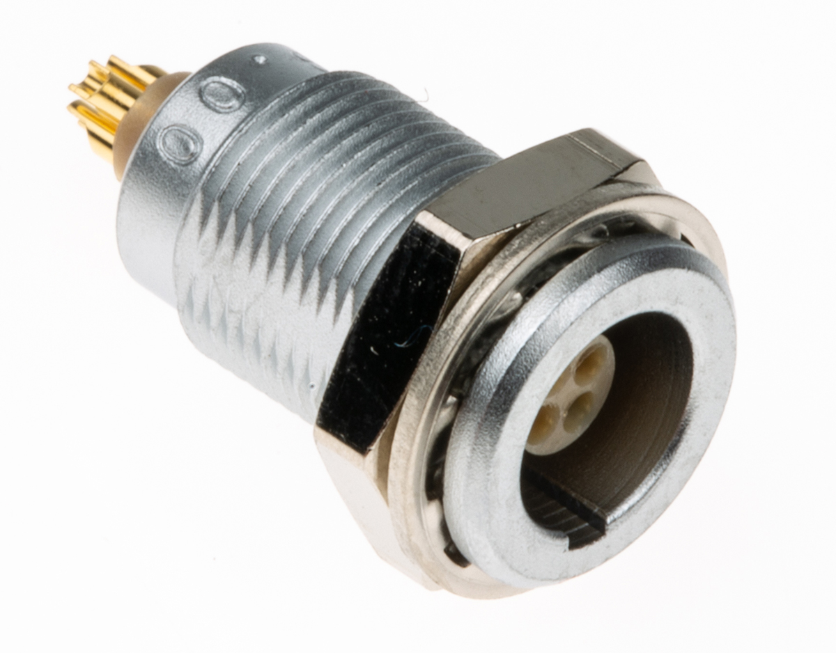 LEMO Circular Connector, 4 Contacts, Panel Mount, 8 mm Connector, Socket, Female, IP50, 00 B Series