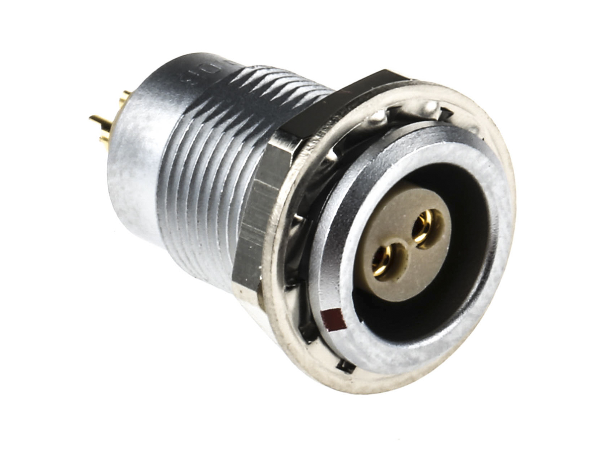 LEMO Circular Connector, 2 Contacts, Panel Mount, 10 mm Connector, Socket, Female, IP50, 0B Series