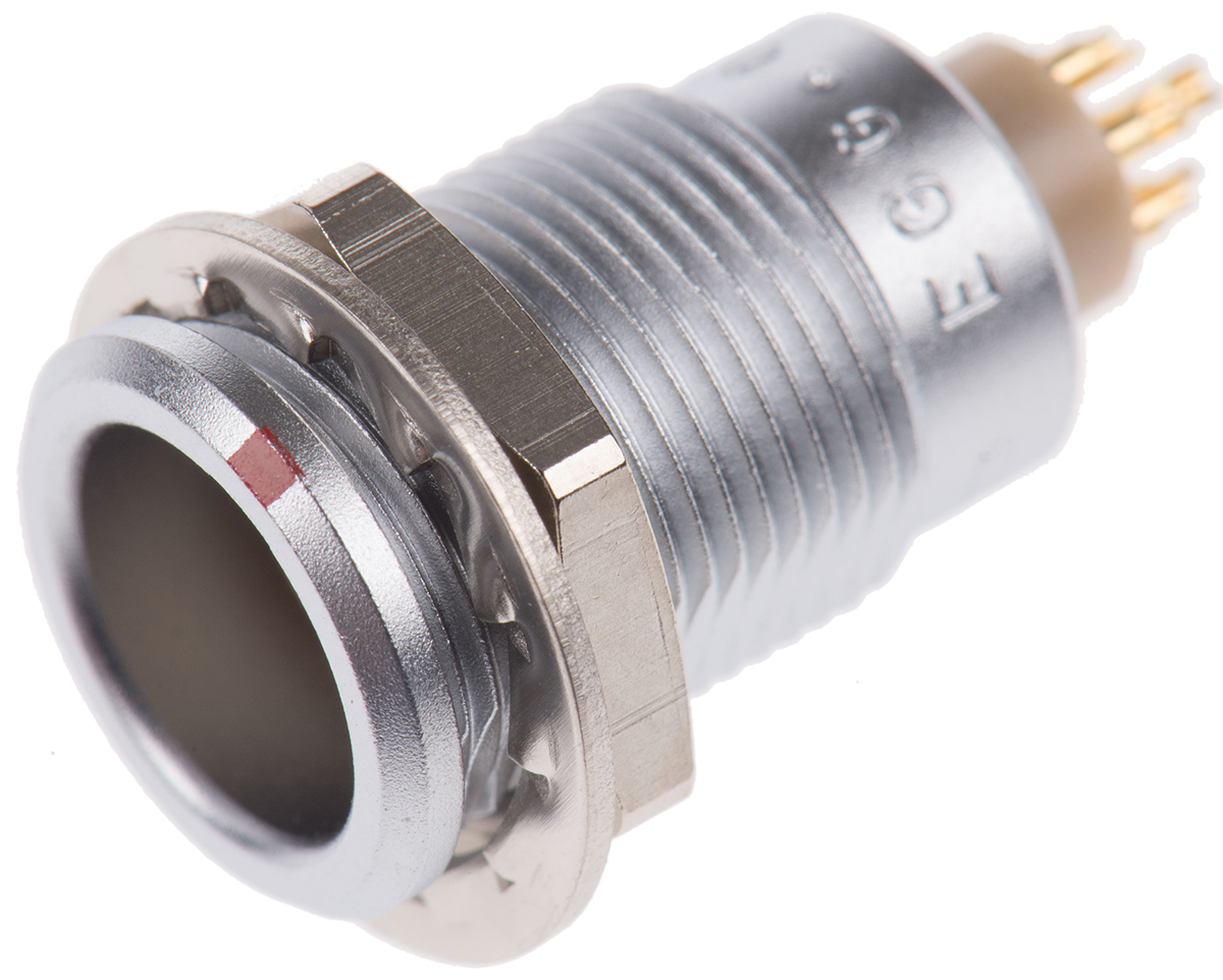 LEMO Circular Connector, 7 Contacts, Panel Mount, 10 mm Connector, Socket, Female, IP50, 0B Series