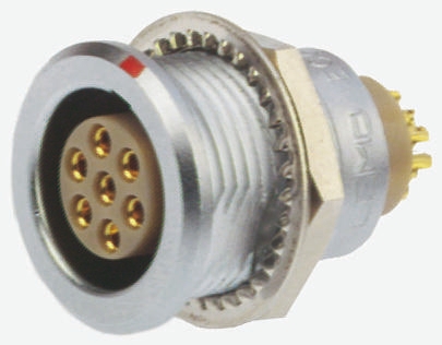 LEMO Circular Connector, 19 Contacts, Panel Mount, 18 mm Connector, Socket, Female, IP50, 2B Series