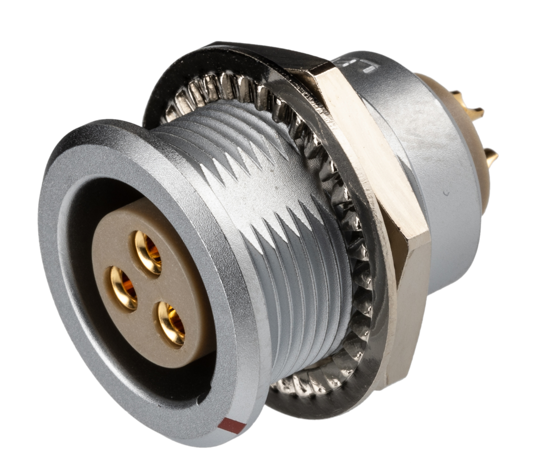 LEMO Circular Connector, 3 Contacts, Panel Mount, 22 mm Connector, Socket, Female, IP50, 3B Series
