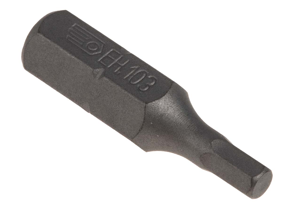 Facom Hex Screwdriver Bit, 3 mm Tip, Hex Drive, 25 mm Overall 1-Piece