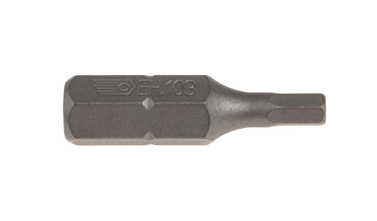 eh103 Facom Hex Screwdriver Bit, 3 mm Tip, Hex Drive, 25 mm Overall 1-Piece