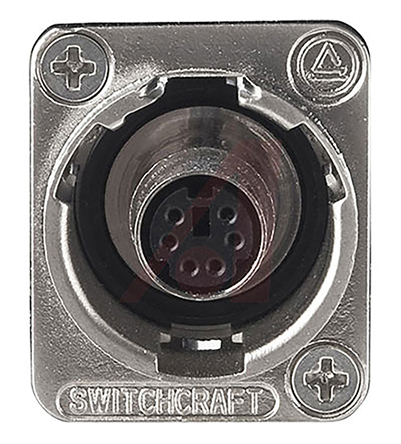Switchcraft, EH 6 Pole Straight Standard DIN Connector, Panel Mount Female