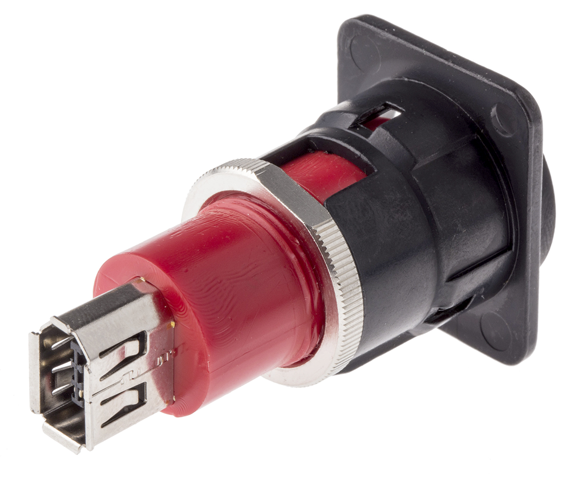 ehfw2bpkg Switchcraft 6 Way Straight Panel Firewire Connector Female