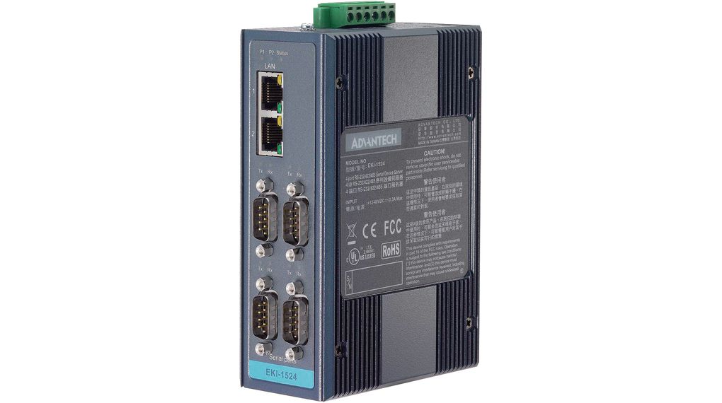 Advantech Serial Device Server 6, 921.6 kbps Baud Rate