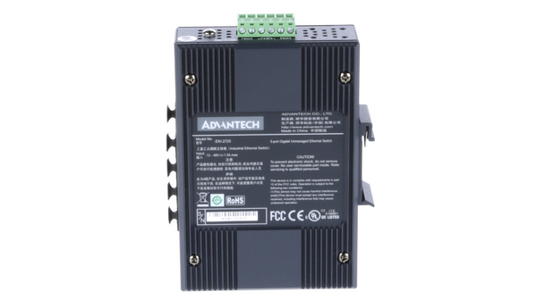 eki-2725 Advantech EKI Series DIN Rail, Wall Unmanaged Ethernet Switch, 5, 1000Mbps Transmission, 12/48 V dc