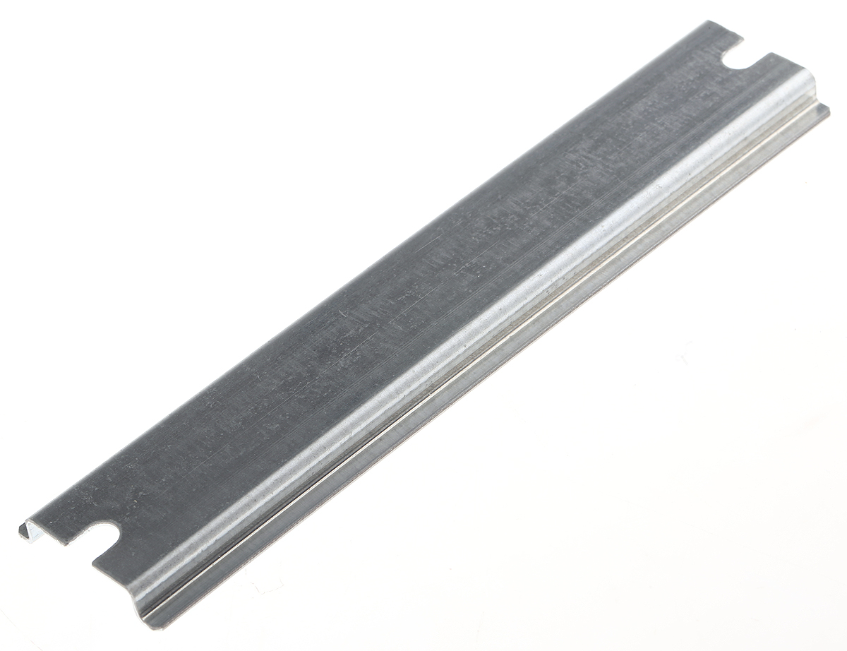 Fibox Steel Unperforated DIN Rail, 160 mm x 35mm x 8 mm