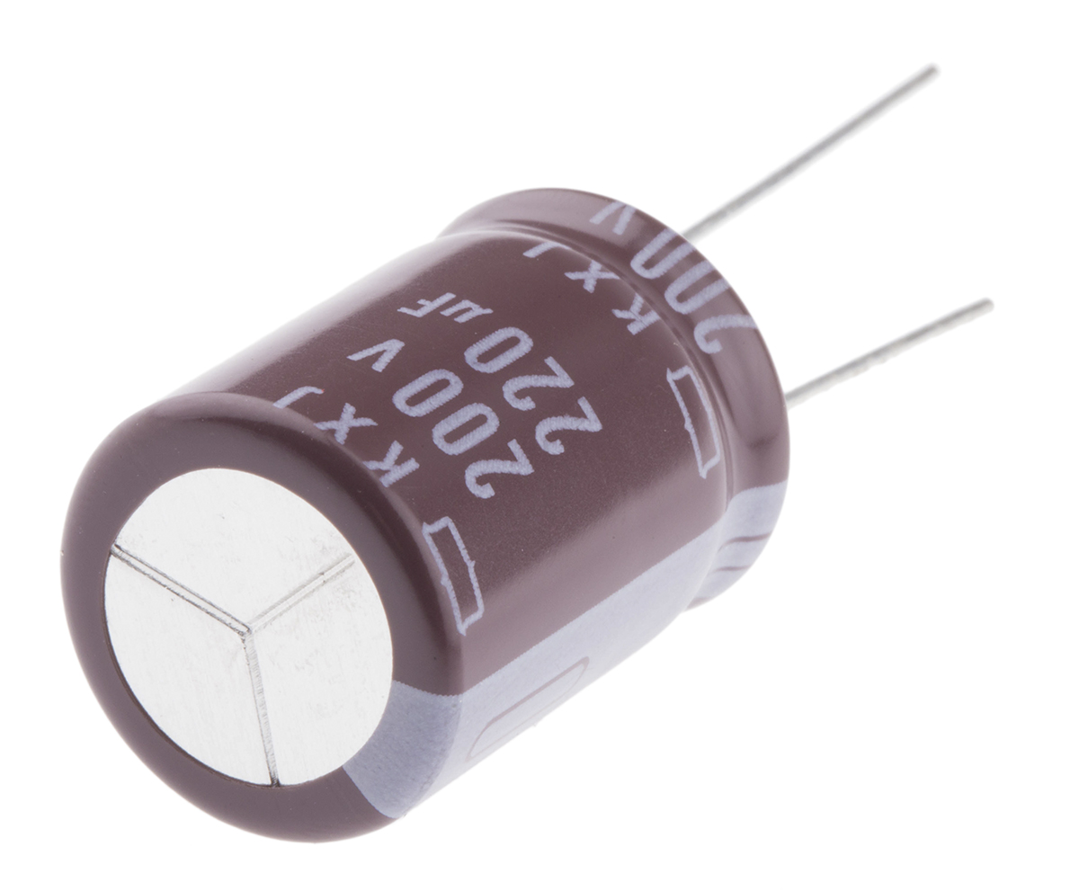 CHEMI-CON 220 μF Capacitor 200V dc, Radial, Through Hole Radial Lead