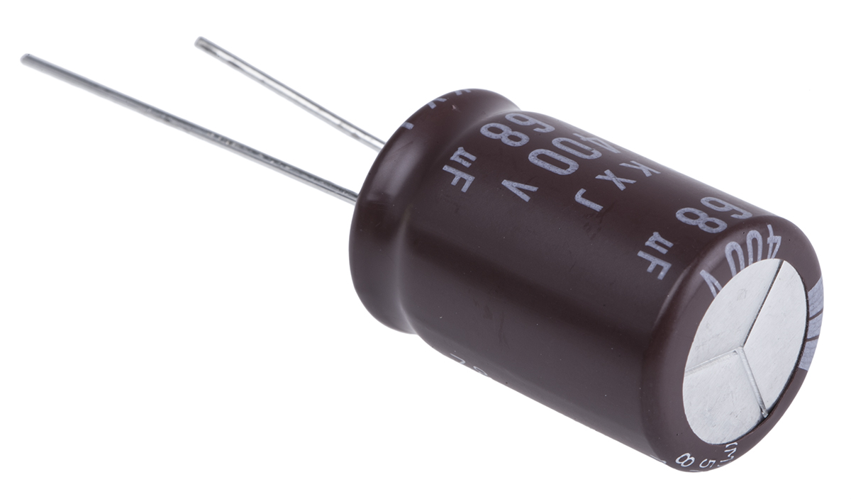 CHEMI-CON 68 μF Capacitor 400V dc, Radial, Through Hole - EKXJ401ELL680ML25S Radial Lead