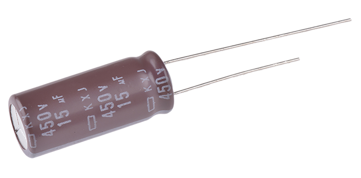 CHEMI-CON 15 μF Capacitor 450V dc, Radial, Through Hole - EKXJ451ELL150MJ25S Radial Lead