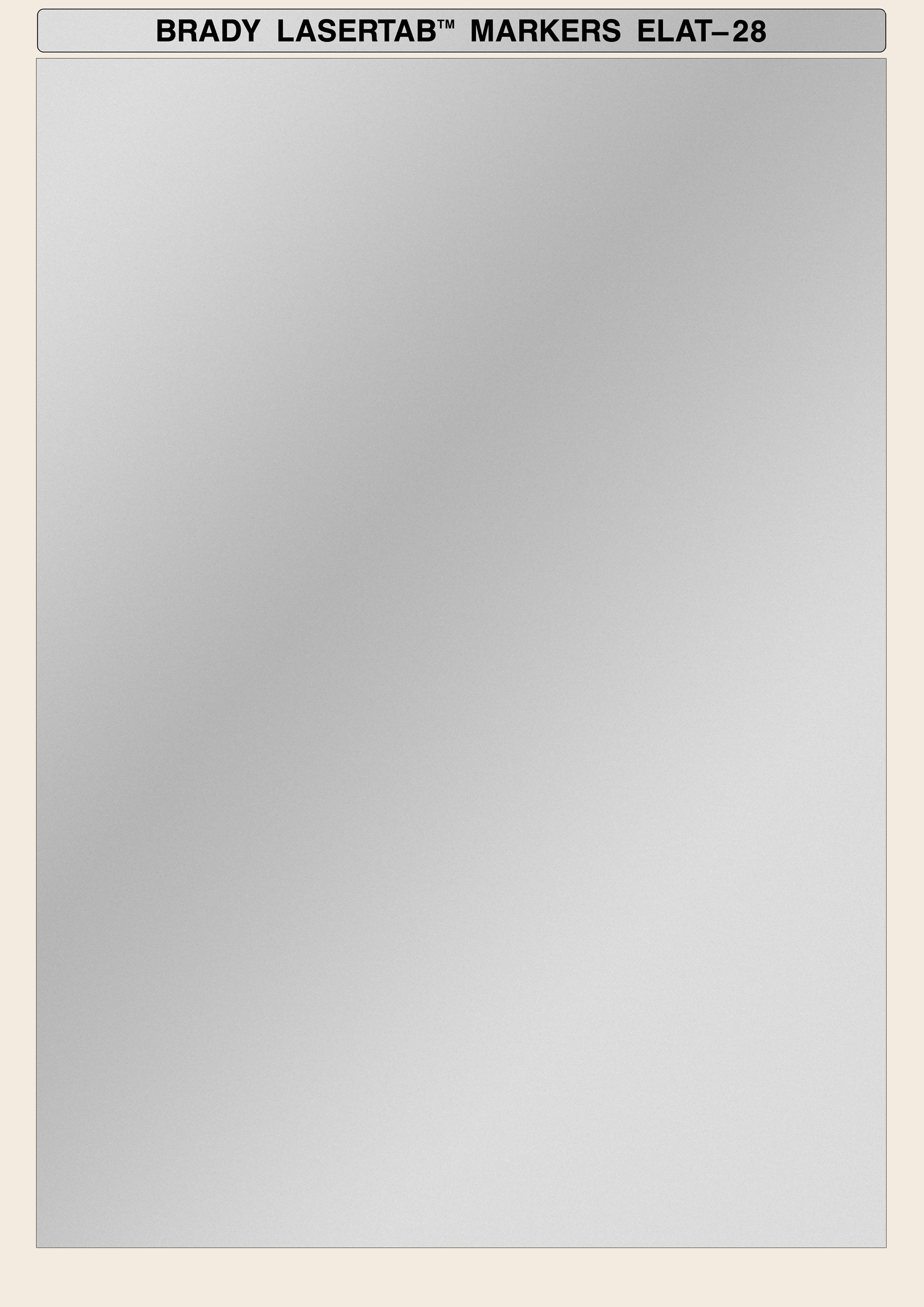 Brady Silver Label Sheet, Pack of 10 Per Pack