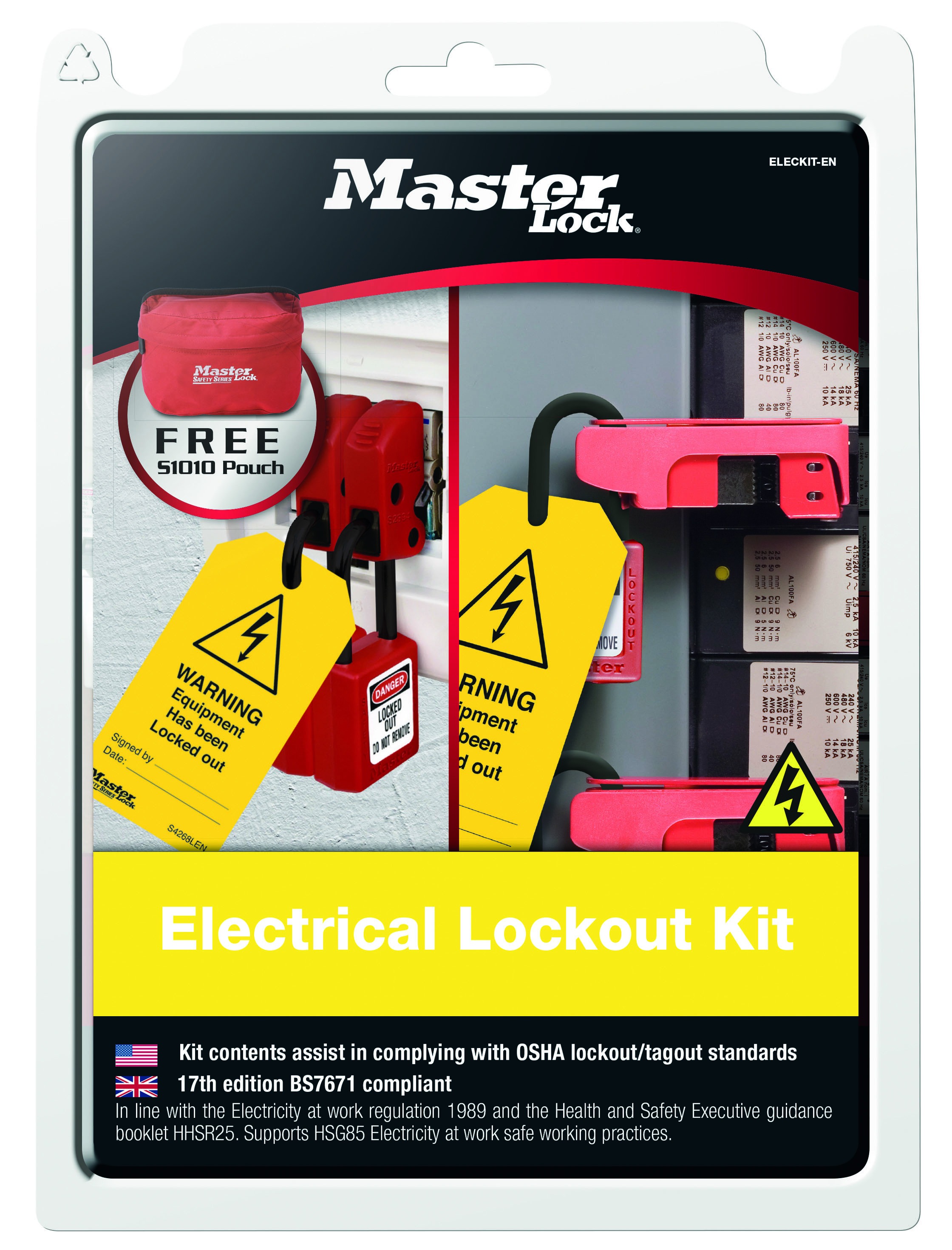 eleckit-en Master Lock Red Lockout Kit Nylon Lockout Kit