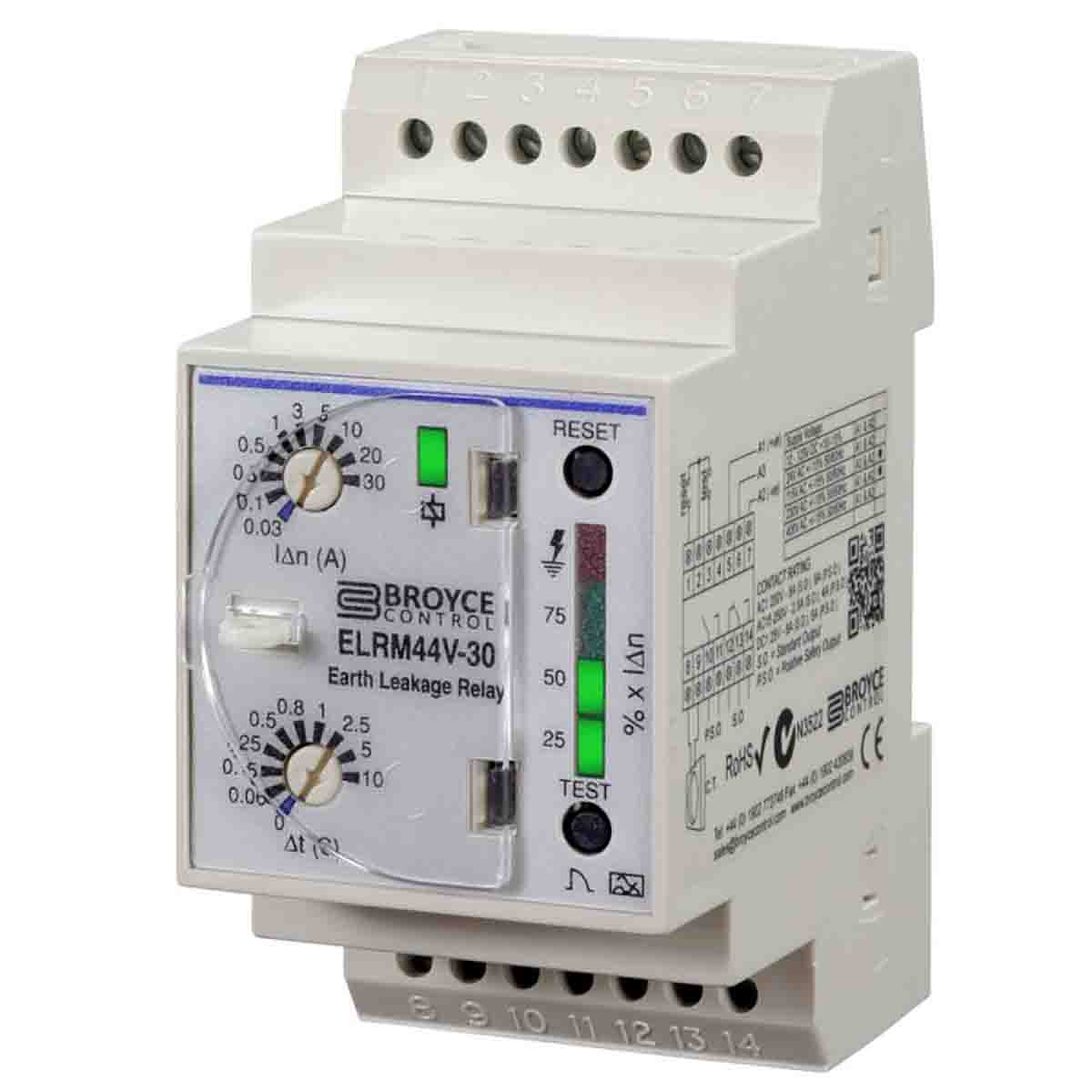 Broyce Control Earth Leakage Relay, 50 to 400 Hz Frequency, 30A Leakage, SPDT, SPNO Output