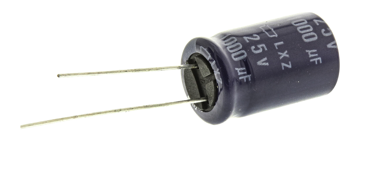 CHEMI-CON 1000 μF Capacitor 25V dc, Through Hole - ELXZ250ELL102MK20S Radial Lead