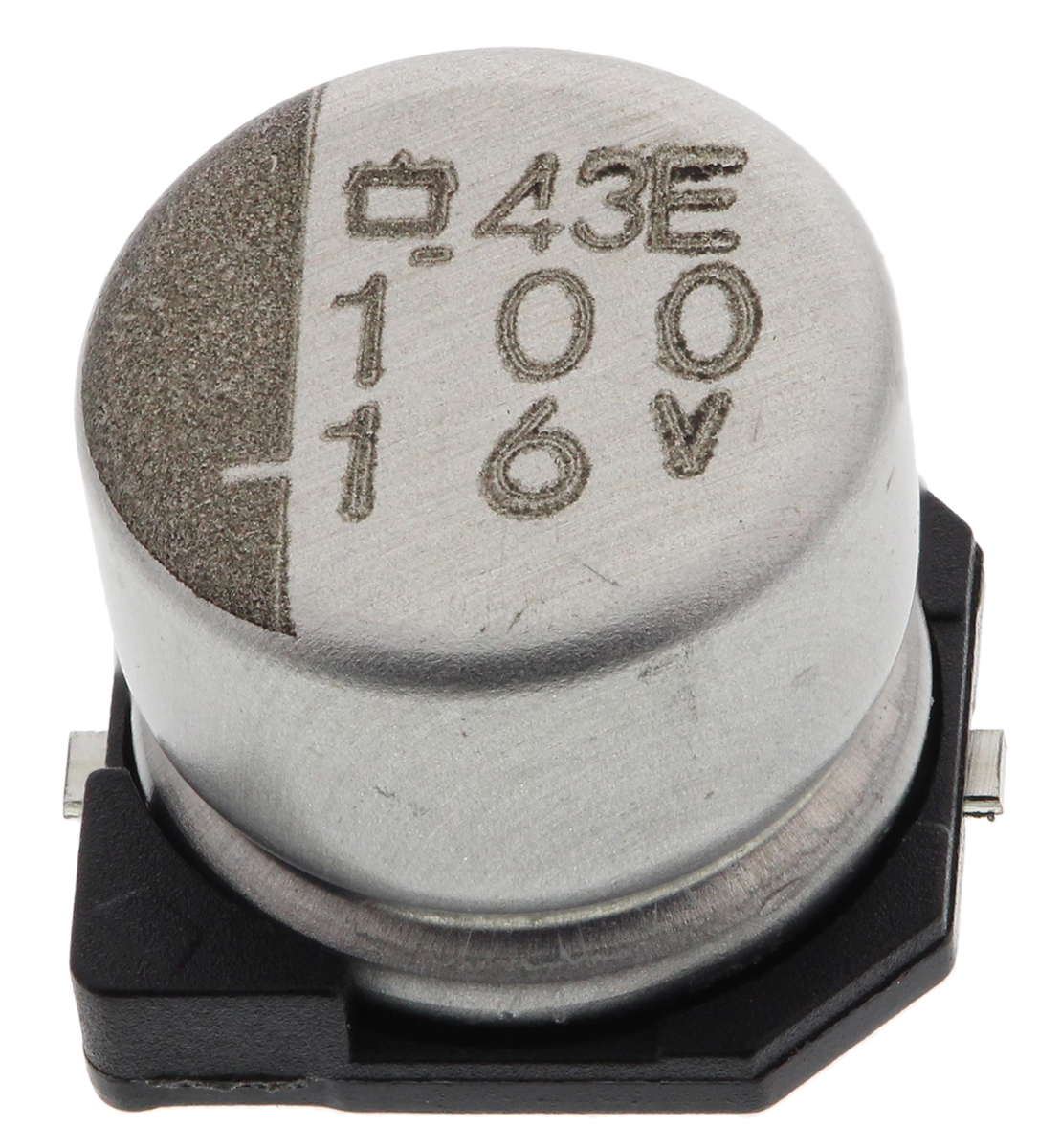 CHEMI-CON 100 μF Capacitor 16V dc, Surface Mount Solder