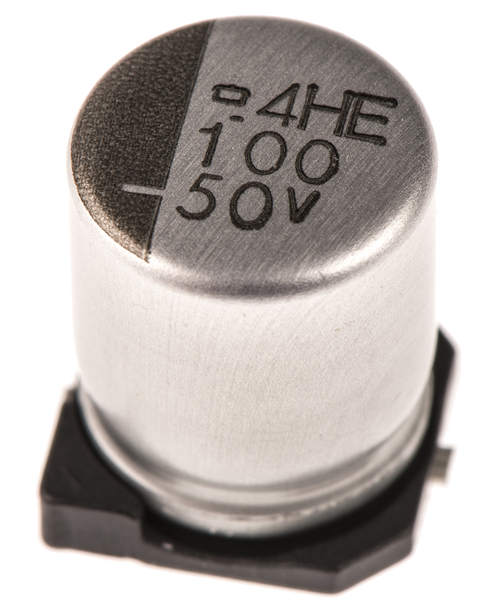 CHEMI-CON 100 μF Capacitor 50V dc, Surface Mount Solder - EMVE500ARA101MHA0G