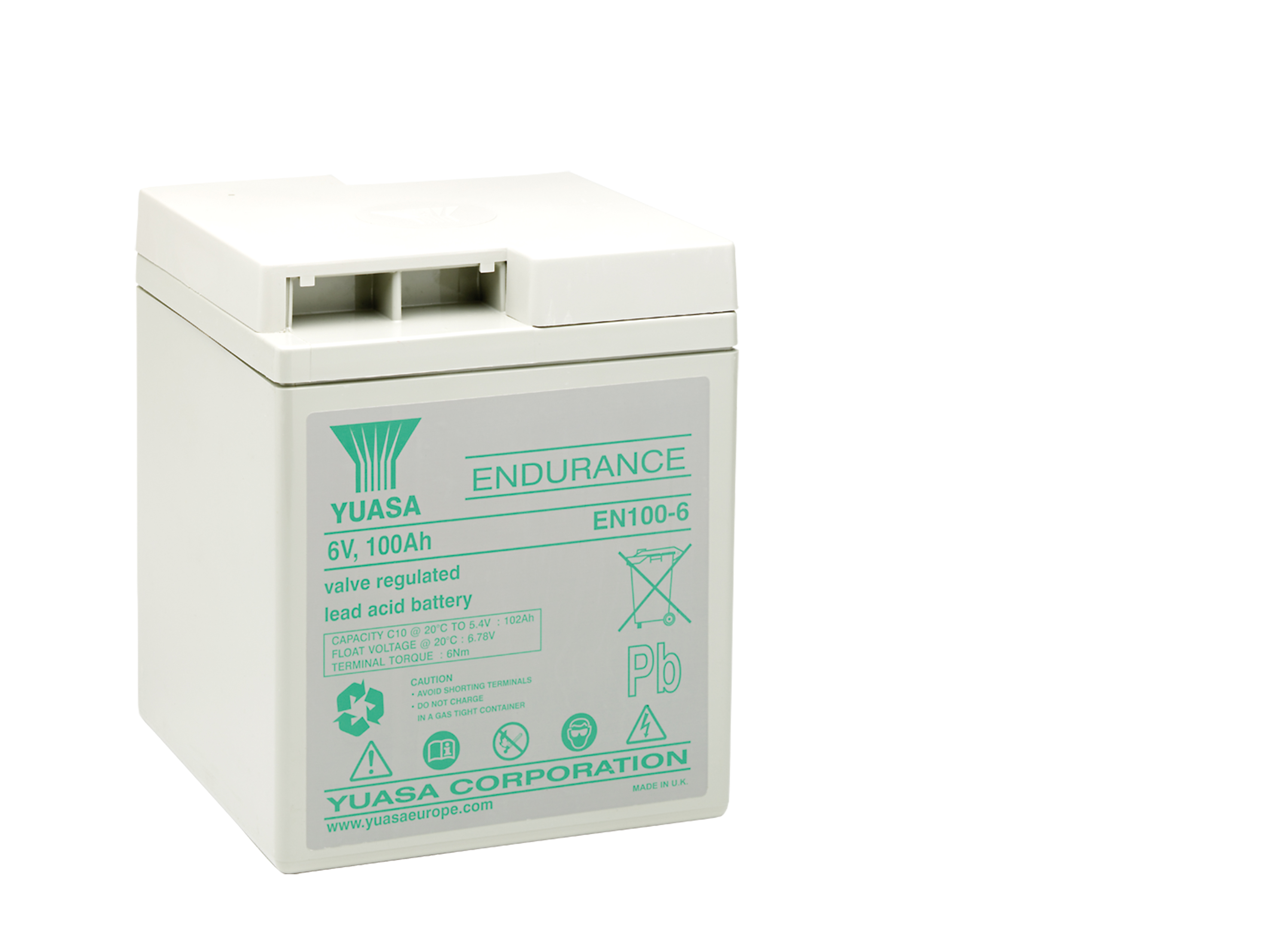 Yuasa 6 V Sealed Lead Acid Battery, 100 Ah, 166mm x 174 mm