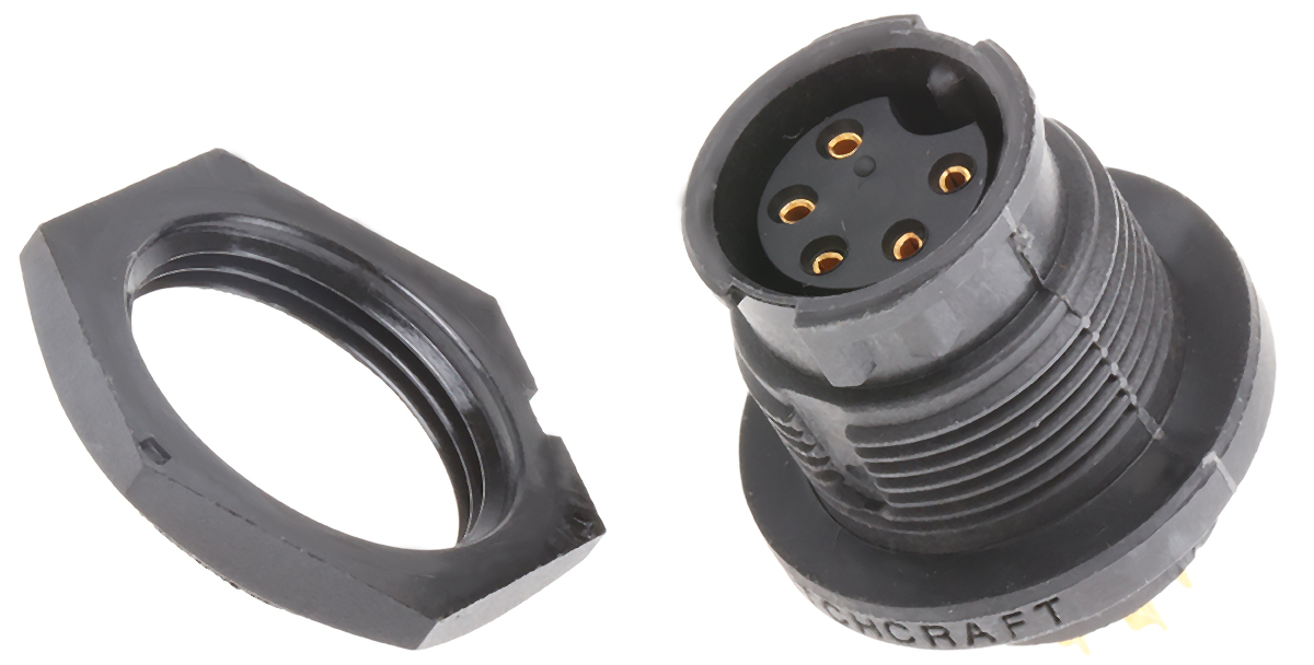 Switchcraft Circular Connector, 5 Contacts, Panel Mount, Standard Connector, Socket, Female, IP68, IP69K, EN3 Series