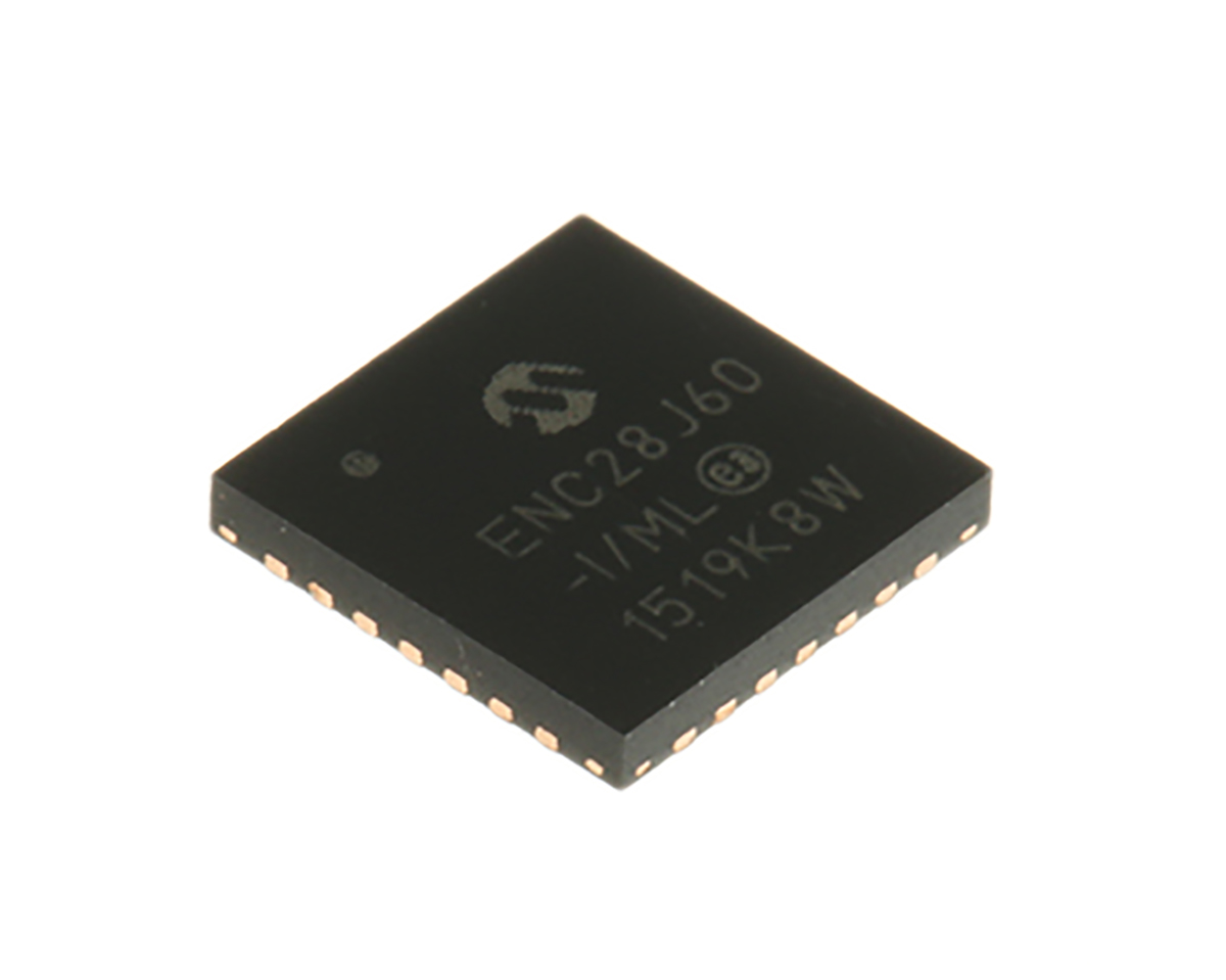 Microchip ENC28J60-I/ML, Controller IC, 3.3 V 10 Mbps Serial-SPI, 28-Pin 3.6V QFN EP