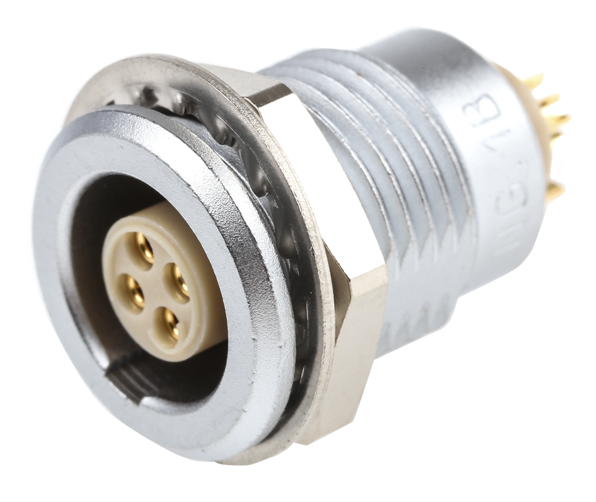 LEMO Circular Connector, 4 Contacts, Panel Mount, 14 mm Connector, Socket, Female, IP50, 1B Series