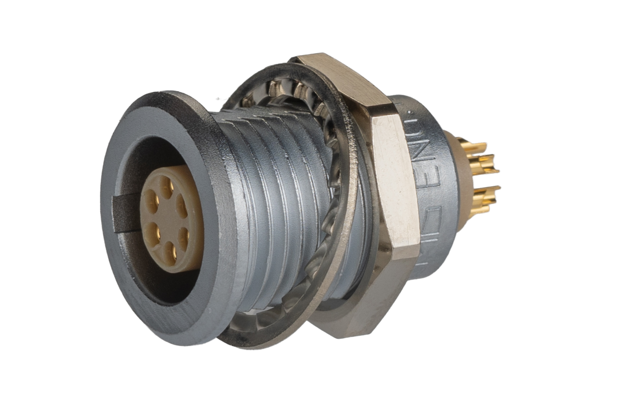 LEMO Circular Connector, 6 Contacts, Panel Mount, 14 mm Connector, Socket, Female, IP50, 1B Series