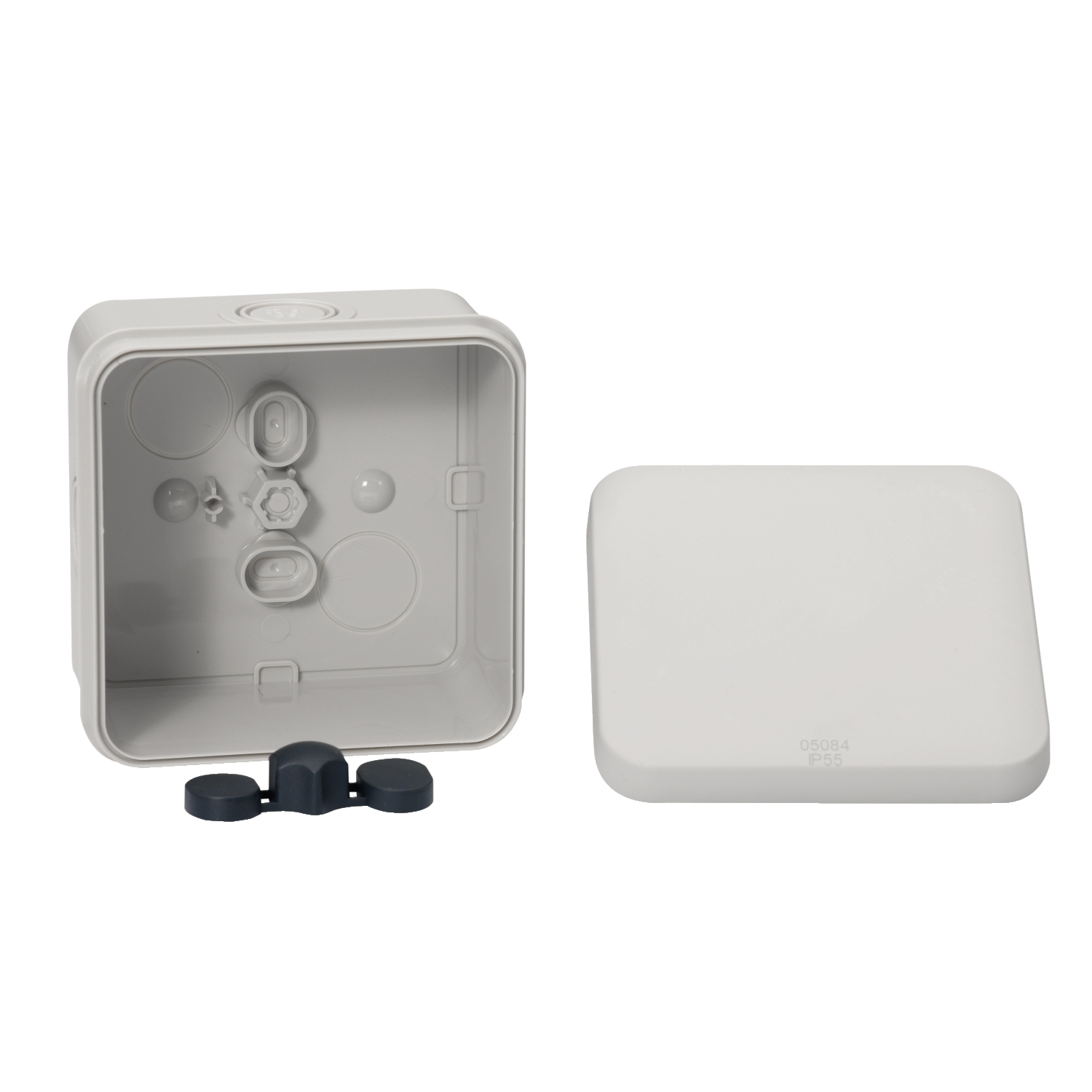 enn05084 Schneider Electric Mureva Box Series Grey ABS Junction Box, IP20, 80 mm, 80mm 51 mm