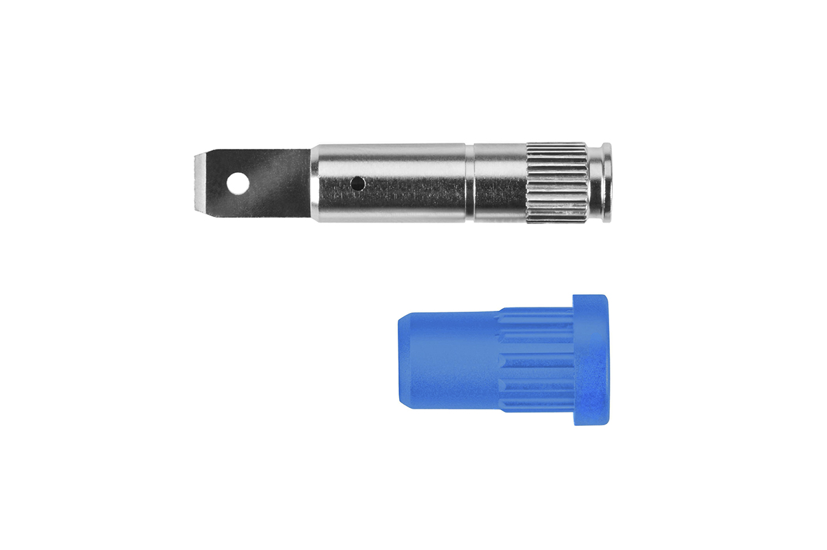 Schutzinger Blue Female Banana Socket, 4 mm Connector, 33 V ac, 70V dc, 24A, Nickel Plating