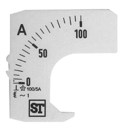 Sifam Tinsley Meter Scale For Use With  48 x 48 Analogue Panel Ammeter
