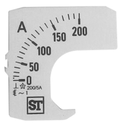 Sifam Tinsley Meter Scale For Use With  48 x 48 Analogue Panel Ammeter