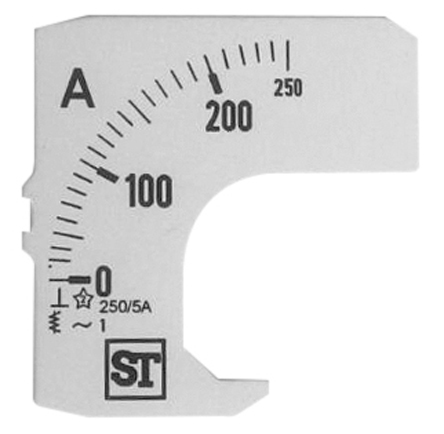 Sifam Tinsley Meter Scale For Use With  48 x 48 Analogue Panel Ammeter