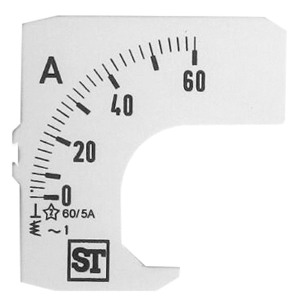 Sifam Tinsley Meter Scale For Use With  48 x 48 Analogue Panel Ammeter